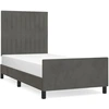 Image de vidaXL Cadre de lit sans matelas gris foncé 90x190 cm velours
