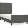 Image de vidaXL Cadre de lit sans matelas gris foncé 100x200 cm velours