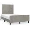 Image de vidaXL Cadre de lit sans matelas gris clair 120x200 cm velours