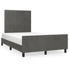 Image de vidaXL Cadre de lit sans matelas gris foncé 120x200 cm velours