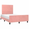 Image de vidaXL Cadre de lit avec tête de lit rose 120x200 cm velours