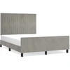 Image de vidaXL Cadre de lit sans matelas gris clair 140x190 cm velours