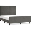 Image de vidaXL Cadre de lit sans matelas gris foncé 140x190 cm velours