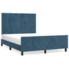Image de vidaXL Cadre de lit sans matelas bleu foncé 140x190 cm velours