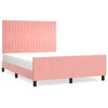 Image de vidaXL Sommier avec tête de lit rose 140x190 cm velours