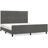 Image de vidaXL Cadre de lit sans matelas gris foncé 160x200 cm velours