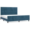 Image de vidaXL Cadre de lit sans matelas bleu foncé 160x200 cm velours