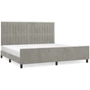 Image de vidaXL Cadre de lit sans matelas gris clair 200x200 cm velours