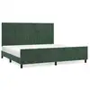 Image de vidaXL Cadre de lit sans matelas vert foncé 200x200 cm velours