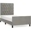 Image de vidaXL Cadre de lit sans matelas gris clair 80x200 cm velours