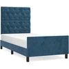 Image de vidaXL Cadre de lit sans matelas bleu foncé 80x200 cm velours