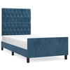 Image de vidaXL Cadre de lit sans matelas bleu foncé 90x190 cm velours
