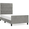 Image de vidaXL Cadre de lit sans matelas gris clair 100x200 cm velours