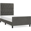 Image de vidaXL Cadre de lit sans matelas gris foncé 100x200 cm velours