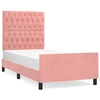 Image de vidaXL Cadre de lit avec tête de lit rose 100x200 cm velours