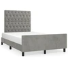 Image de vidaXL Cadre de lit sans matelas gris clair 120x200 cm velours