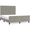 Image de vidaXL Cadre de lit sans matelas gris clair 140x190 cm velours
