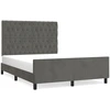 Image de vidaXL Cadre de lit sans matelas gris foncé 140x200 cm velours