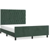 Image de vidaXL Cadre de lit sans matelas vert foncé 140x200 cm velours