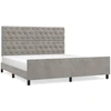 Image de vidaXL Cadre de lit sans matelas gris clair 160x200 cm velours