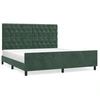 Image de vidaXL Cadre de lit sans matelas vert foncé 160x200 cm velours