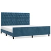 Image de vidaXL Cadre de lit sans matelas bleu foncé 160x200 cm velours