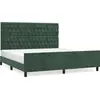 Image de vidaXL Cadre de lit avec tête de lit vert foncé 180x200 cm velours