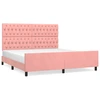 Image de vidaXL Cadre de lit avec tête de lit rose 180x200 cm velours