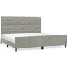 Image de vidaXL Cadre de lit sans matelas gris clair 200x200 cm velours