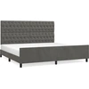 Image de vidaXL Cadre de lit sans matelas gris foncé 200x200 cm velours