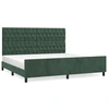 Image de vidaXL Cadre de lit sans matelas vert foncé 200x200 cm velours