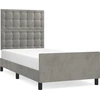 Image de vidaXL Cadre de lit sans matelas gris clair 80x200 cm velours