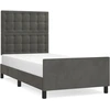 Image de vidaXL Cadre de lit sans matelas gris foncé 80x200 cm velours