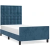 Image de vidaXL Cadre de lit sans matelas bleu foncé 80x200 cm velours