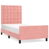 Image de vidaXL Cadre de lit avec tête de lit rose 80x200 cm velours