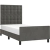 Image de vidaXL Cadre de lit sans matelas gris foncé 90x190 cm velours