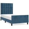 Image de vidaXL Cadre de lit sans matelas bleu foncé 90x200 cm velours