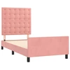 Image de vidaXL Cadre de lit avec tête de lit rose 90x200 cm velours