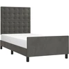 Image de vidaXL Cadre de lit sans matelas gris foncé 100x200 cm velours