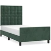 Image de vidaXL Cadre de lit sans matelas vert foncé 100x200 cm velours