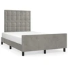 Image de vidaXL Cadre de lit sans matelas gris clair 120x200 cm velours