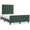 Image de vidaXL Cadre de lit sans matelas vert foncé 120x200 cm velours
