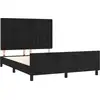 Image de vidaXL Sommier sans matelas noir 140x190 cm velours