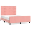 Image de vidaXL Sommier avec tête de lit rose 140x190 cm velours