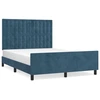 Image de vidaXL Cadre de lit sans matelas bleu foncé 140x200 cm velours