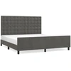Image de vidaXL Cadre de lit sans matelas gris foncé 160x200 cm velours