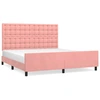 Image de vidaXL Cadre de lit avec tête de lit rose 180x200 cm velours