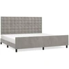 Image de vidaXL Cadre de lit sans matelas gris clair 200x200 cm velours