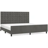 Image de vidaXL Cadre de lit sans matelas gris foncé 200x200 cm velours