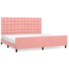 Image de vidaXL Cadre de lit avec tête de lit rose 200x200 cm velours